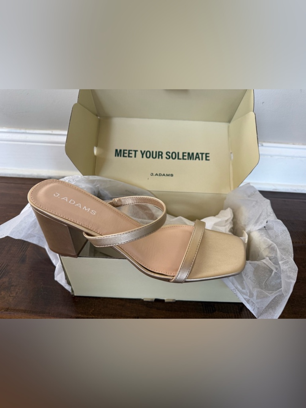 Brand New Never Worn J Adams Gold Stormi Dress Shoe
